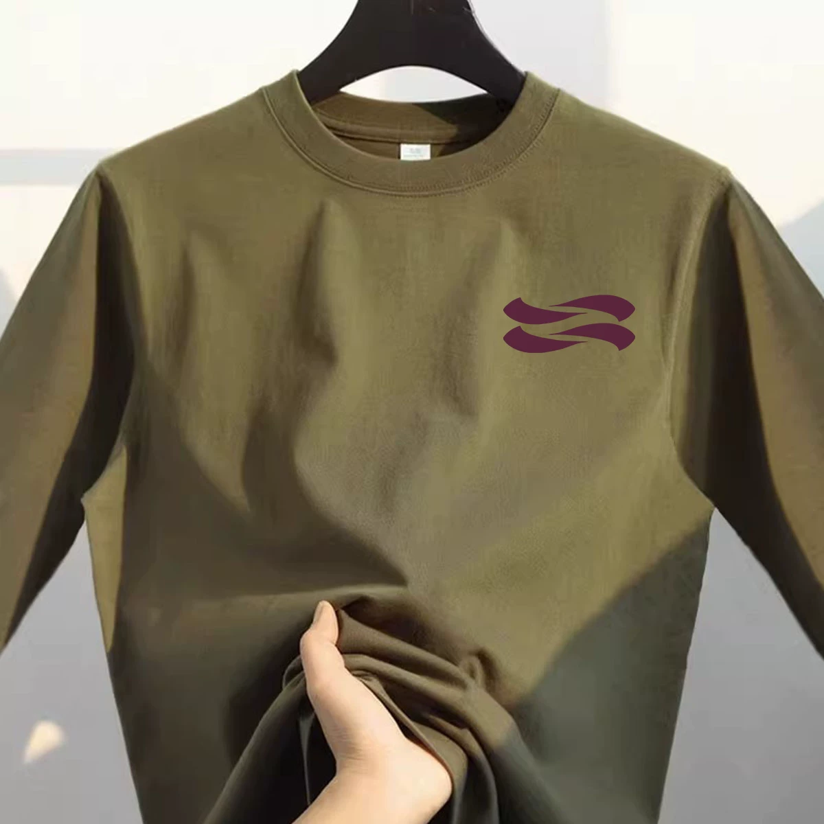 Outlet~ Quầy xuất khẩu hàng hiệu giá rẻ đa năng, chất liệu cotton nguyên chất, áo thun dài tay unisex mùa thu đông mới, áo lót cơ bản