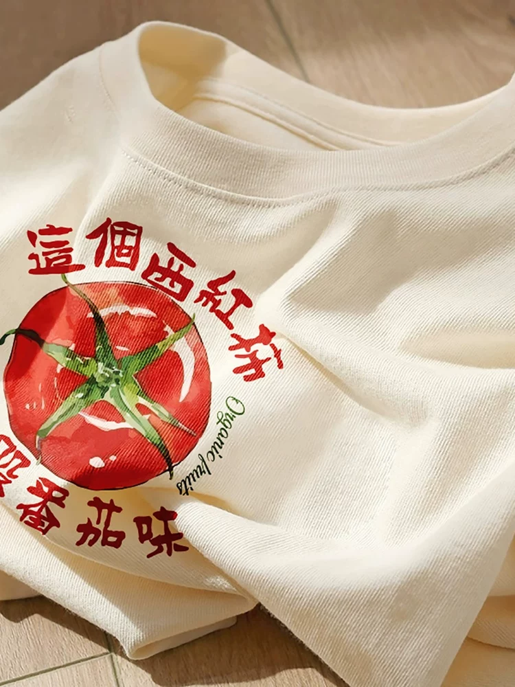 Áo thun cotton 100% nguyên chất, kiểu dáng đơn giản, in họa tiết, tay ngắn, unisex, hàng xuất khẩu, thanh lý kho.