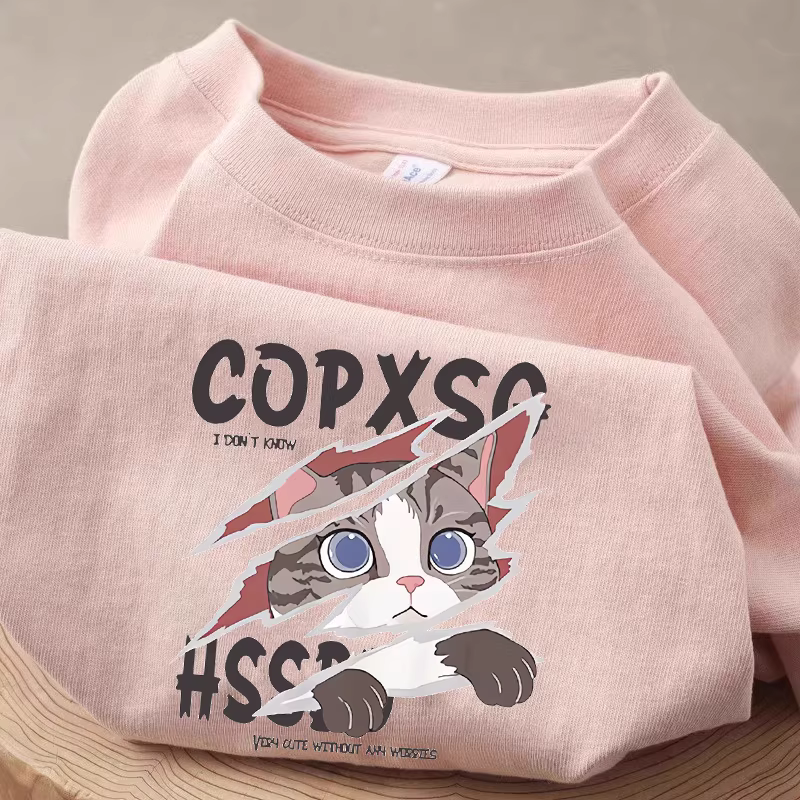 Áo thun cotton in họa tiết, tay ngắn, kiểu dáng mới lạ, thời thượng, hàng xuất khẩu, giá rẻ, hàng thanh lý.