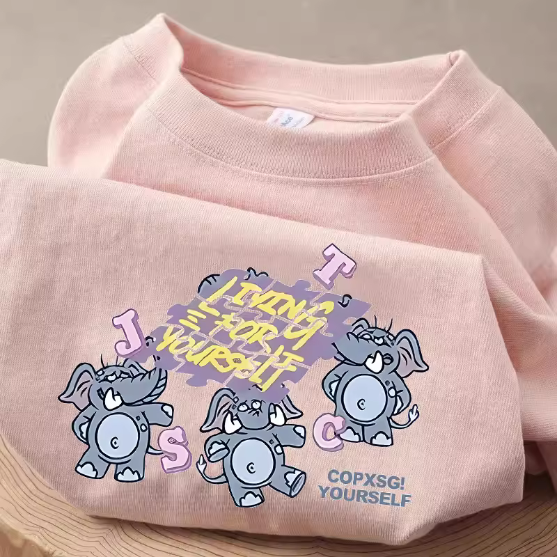 Giảm giá đặc biệt~ Hàng xuất khẩu dư thừa, hàng giảm giá, áo thun ngắn tay in hình cotton nguyên chất mới, dáng rộng dành cho nam và nữ.