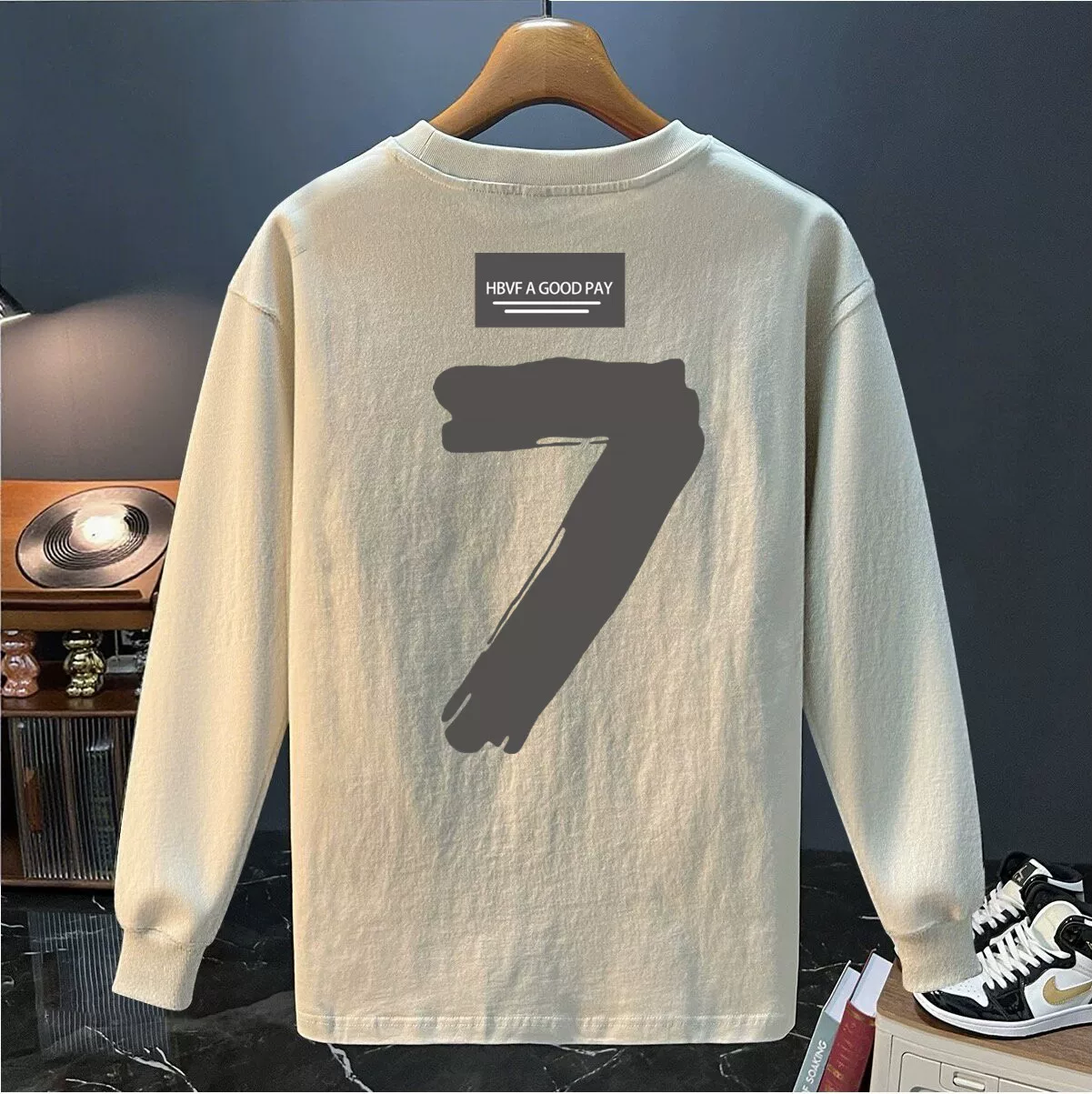 Outlet~ Hàng xuất khẩu thanh lý, áo thun cotton thuần chất mới mùa thu đa năng, kiểu dáng thường ngày, tay dài dành cho nam và nữ