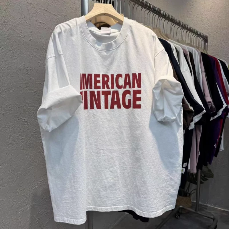 Áo thun tay ngắn unisex chất cotton dày, kiểu dáng mới, form rộng, đa năng, hàng xuất khẩu, thanh lý kho.