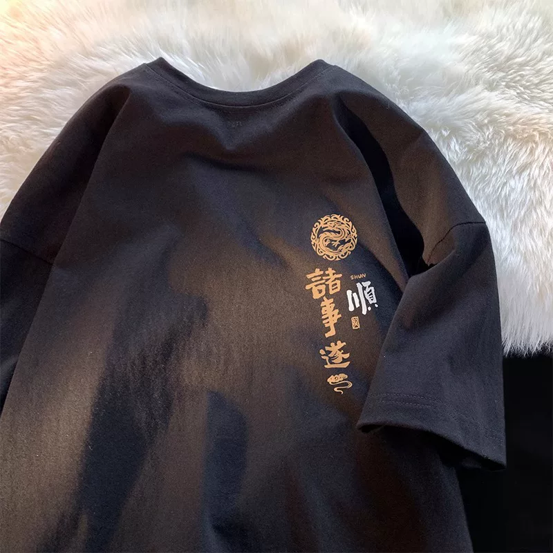 Outlet~ Thương hiệu xuất khẩu thanh lý hàng mùa hè áo thun cotton nguyên chất mới in họa tiết tay ngắn đa năng