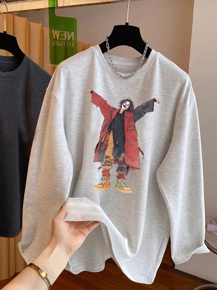 Outlet~ Hàng xuất khẩu, kiểu dáng mới đơn giản, áo thun dài tay đa năng mùa thu hợp thời trang