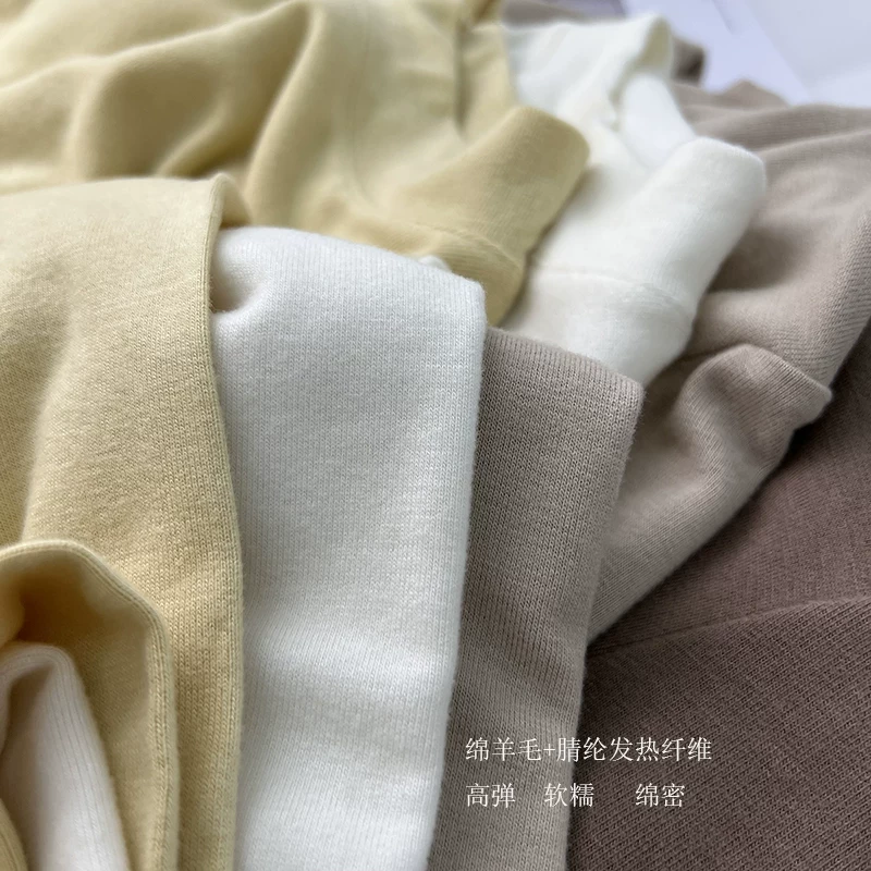 Áo thun cổ đứng chất liệu dệt kim trơn màu ấm áp mùa thu đông dành cho nữ, hàng xuất khẩu, giá rẻ tại quầy hàng.
