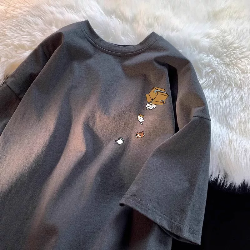 Áo thun cotton 100% tay ngắn mùa hè kiểu dáng mới đa năng, unisex, cặp đôi, hàng xuất khẩu, giá rẻ, thanh lý kho