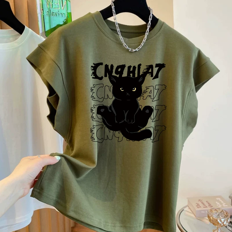 Outlet~ Hàng xuất khẩu, áo ba lỗ tay bồng unisex, thoải mái, thoáng khí, đa năng, hợp thời trang
