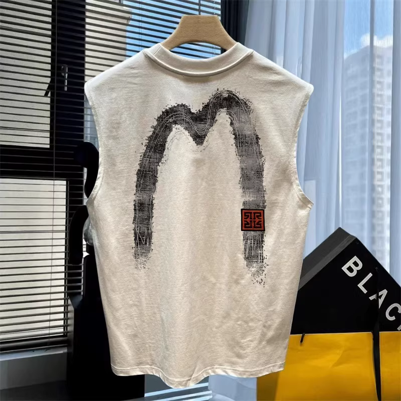 Áo gile thể thao nam cotton thuần chất liệu mới, kiểu dáng thời trang, thanh lý mùa hè tại cửa hàng xuất khẩu.