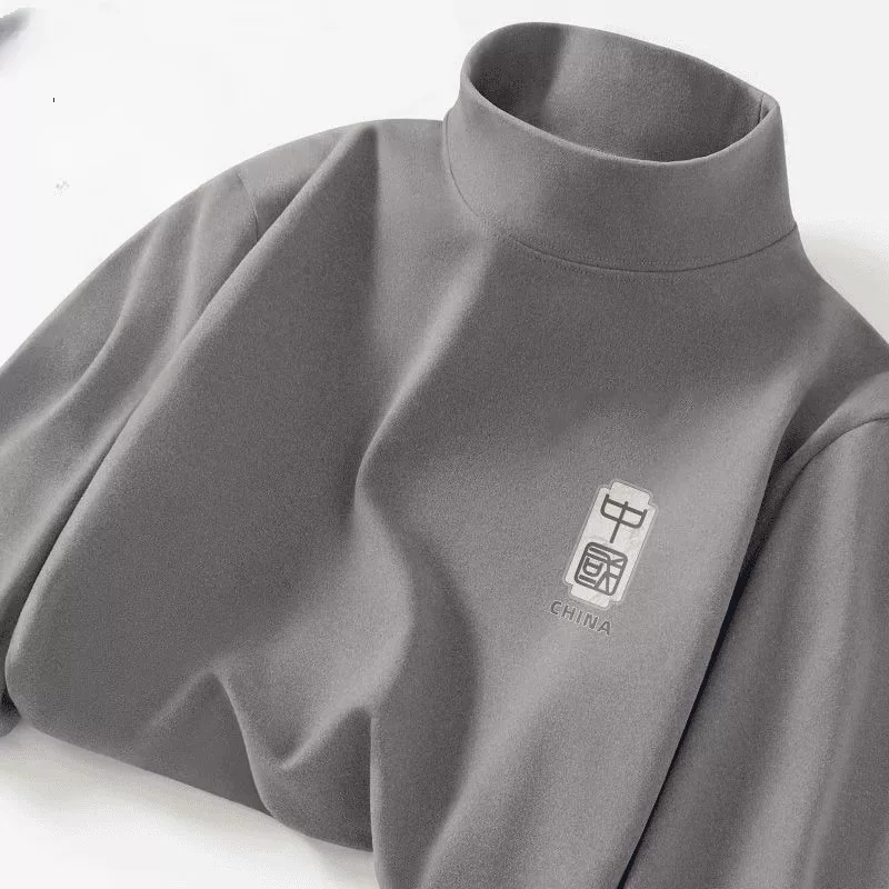 Xả kho hàng hiệu~ Hàng tồn kho xuất khẩu, hàng cắt mác, kiểu thu đông, cổ nửa cao, áo thun dài tay nhung Đức ấm áp, dày dặn để phối lớp.