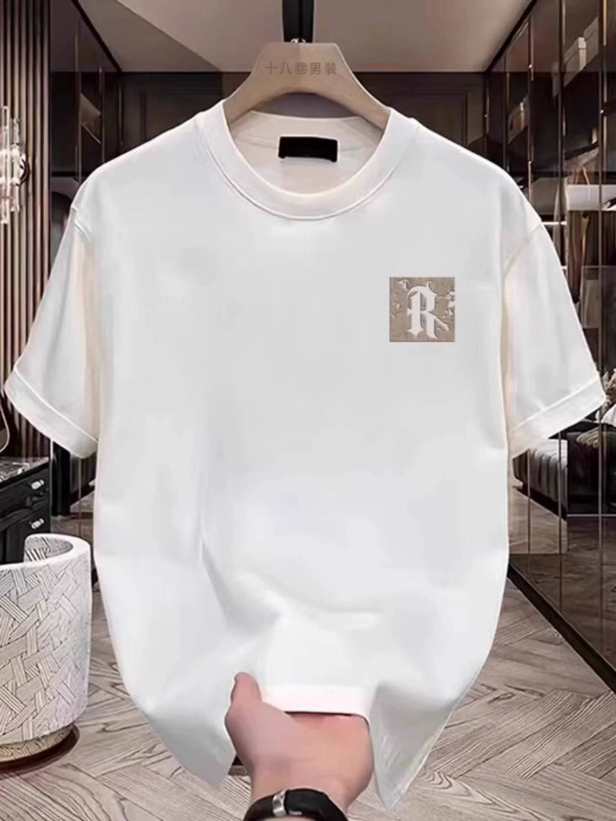 Đồ xuất khẩu dư thừa ~ Áo thun nam nữ tay ngắn, nhãn cắt, xuất khẩu rút lại, kiểu mới hè 2024, chất cotton dày in hình.