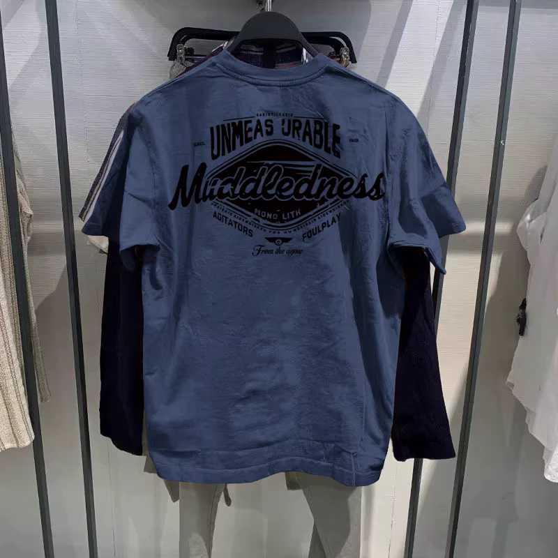 Outlet~ Thương hiệu xuất khẩu thanh lý hàng tồn kho mùa hè mới Áo thun ngắn tay in hình cổ điển kiểu Mỹ nguyên chất bằng cotton