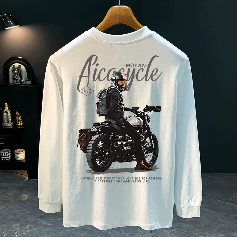 Outlet~ Hàng xuất khẩu thanh lý, áo thun cổ tròn dài tay đa năng thu đông chất cotton nguyên chất cổ điển