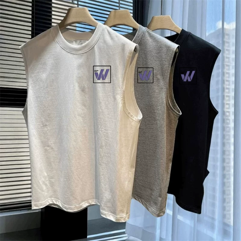 Áo thun nam mùa hè chất liệu cotton 100%, kiểu dáng đơn giản, không tay, hàng xuất khẩu, thanh lý kho.