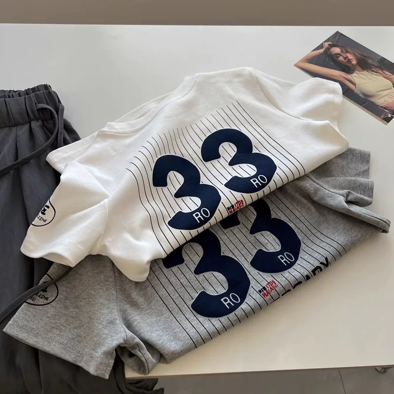 Outlet~ Hàng xuất khẩu thanh lý, áo thun cotton nguyên chất mới mùa hè, dáng rộng, in họa tiết thời trang, giảm giá