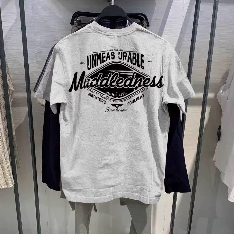 Outlet~ Thương hiệu xuất khẩu thanh lý hàng tồn kho mùa hè mới Áo thun ngắn tay in hình cổ điển kiểu Mỹ nguyên chất bằng cotton