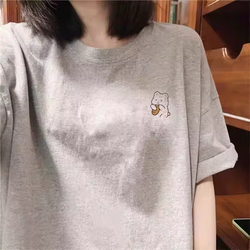 Outlet~ Thương hiệu xuất khẩu thanh lý hàng tồn kho mùa hè áo thun cotton nguyên chất mới in họa tiết giản dị tay ngắn dành cho nam và nữ