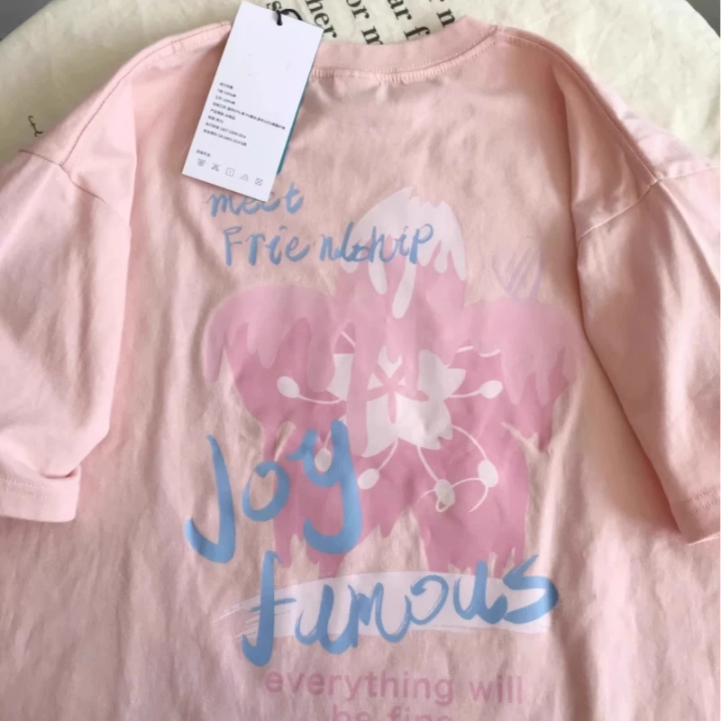 Hàng thanh lý đặc biệt~ Áo thun cotton in họa tiết, xuất khẩu, hàng hiệu, đã xé mác, giá cực tốt, siêu hot trên Instagram, kiểu dáng rộng rãi, đa năng