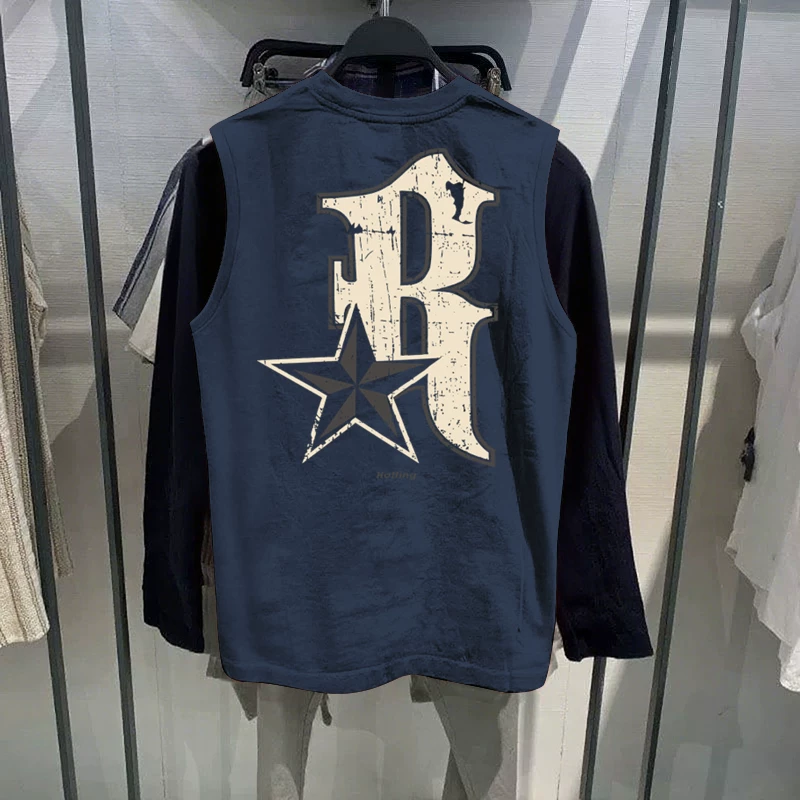 Outlet~ Quầy thương mại nước ngoài có nhãn hiệu cắt mác, giá hời, áo thun vest không tay cổ điển mới thời thượng của Mỹ