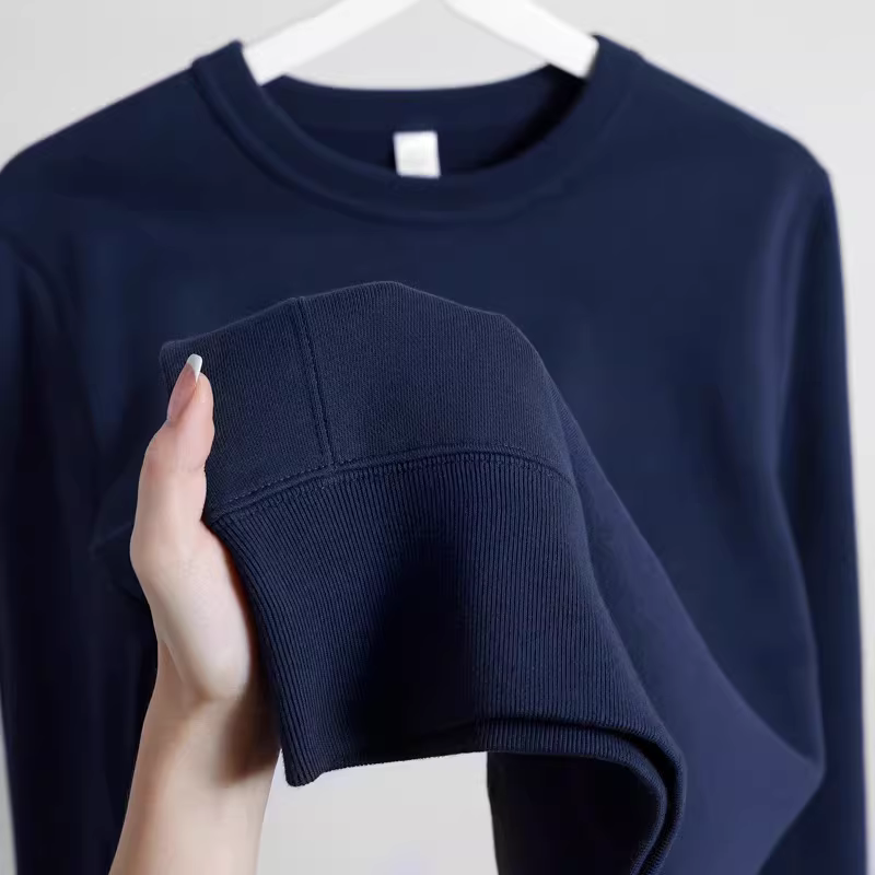 Đồ xuất khẩu dư thừa ~ Áo thun cotton nguyên bản, kiểu mới, unisex, cổ tròn, tay dài, màu kaki, xuất khẩu đã cắt mác, mùa xuân thu