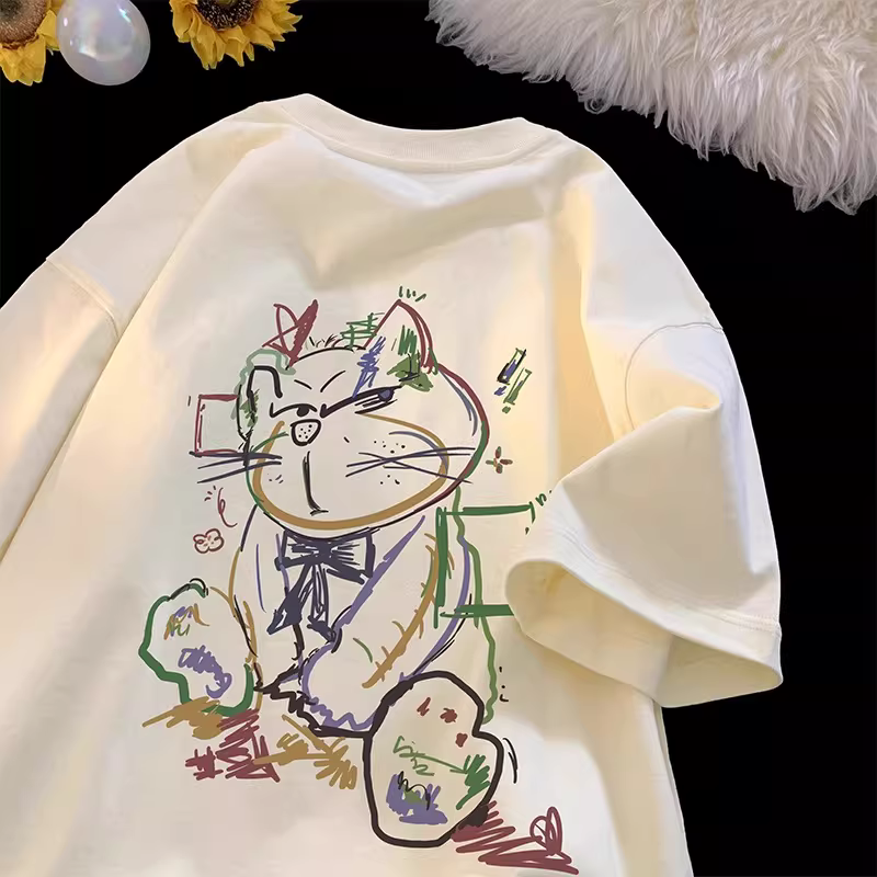 Outlet~ Hàng xuất khẩu, thanh lý, giá hời, áo thun ngắn tay in hình cặp đôi unisex chất liệu cotton nguyên chất siêu hot