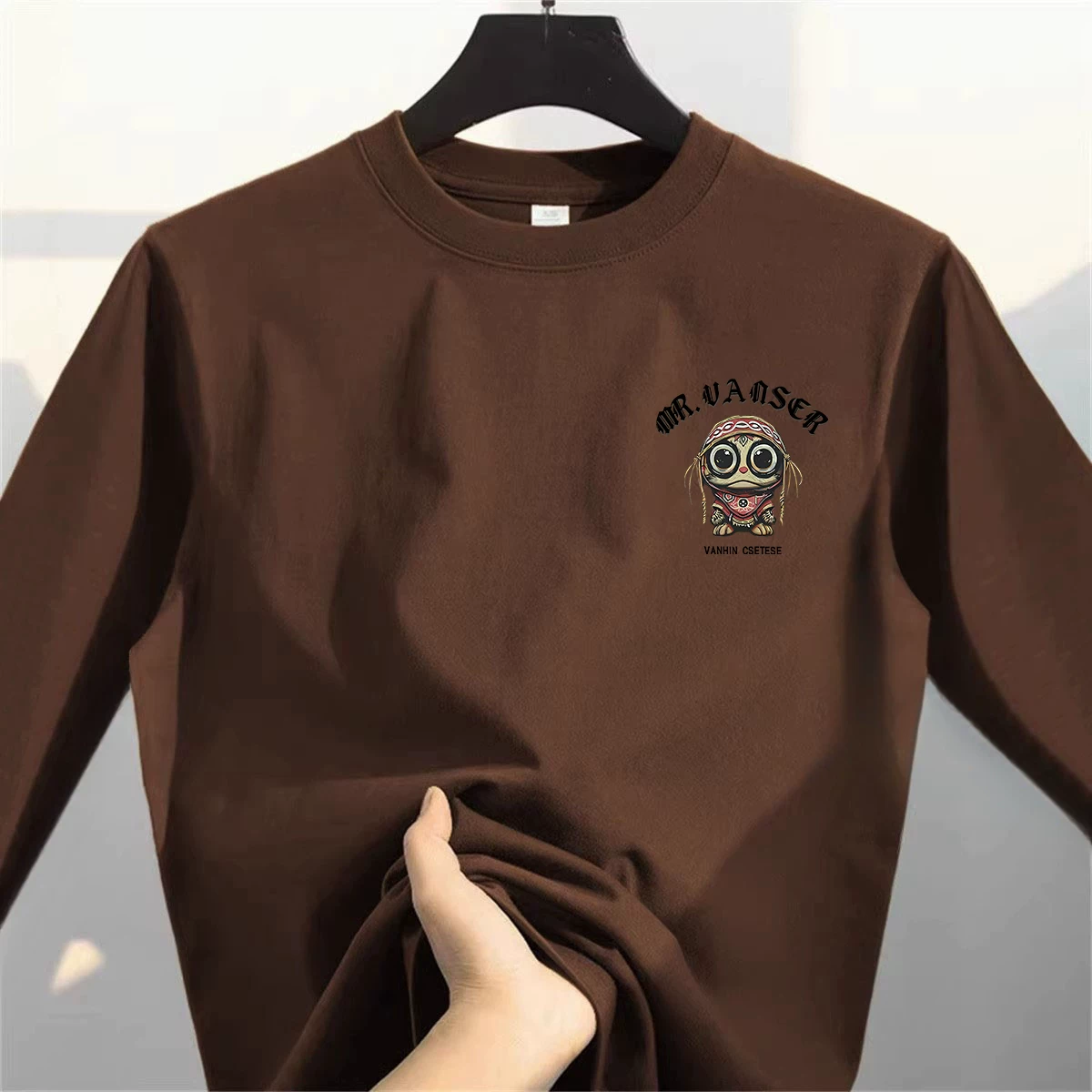 Outlet~ Áo thun dài tay chất liệu cotton nguyên chất, kiểu dáng đơn giản, đa năng, mặc được cả mùa thu đông, kiểu dáng rộng rãi, xuất khẩu chính hãng.