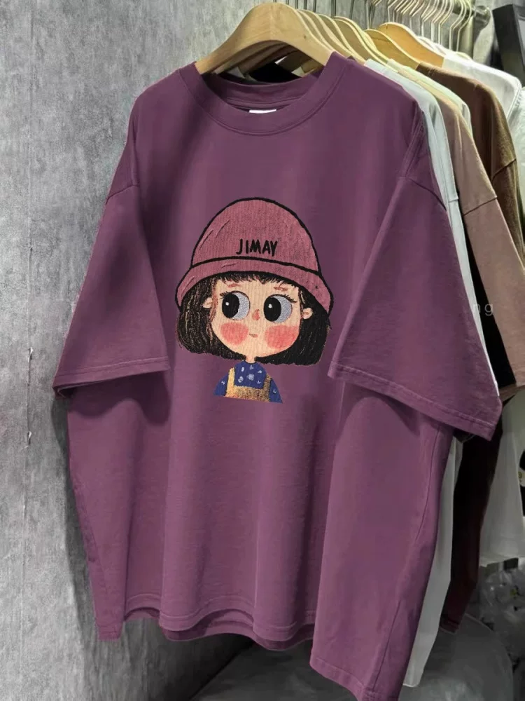 Áo thun nữ cotton 100% in họa tiết, kiểu Hàn Quốc thời trang, thiết kế năng động, hàng xuất khẩu, giá rẻ.