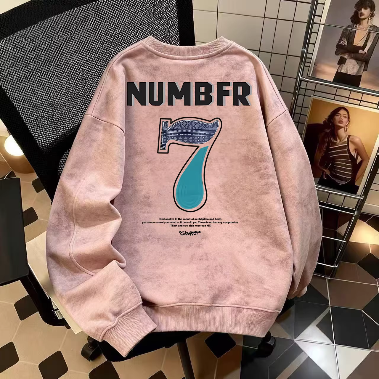 Áo len cổ tròn tay dài phong cách Mỹ, chất liệu nỉ lót lông ấm áp, họa tiết tie-dye, kiểu dáng thời trang, xuất khẩu chính hãng, giá ưu đãi mùa thu đông.