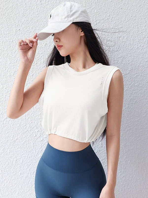 Quần áo tập yoga cho nữ, áo thun thể thao dáng rộng thoáng khí mùa hè, quần áo tập chạy bộ cao cấp thanh lịch