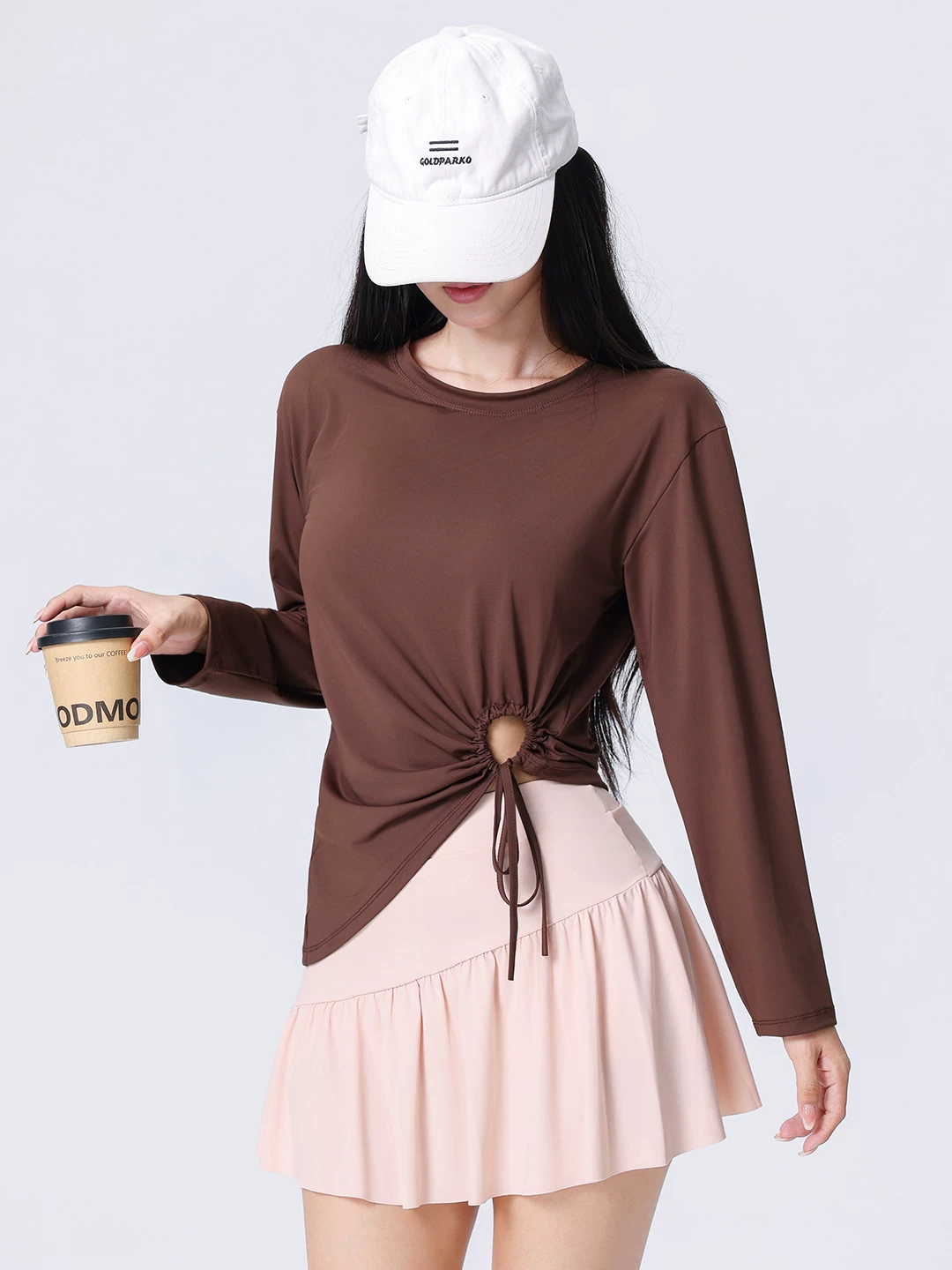 Jiumai Yipin áo khoác thể thao cao cấp dành cho nữ tập thể dục nhanh khô yoga dài tay áo thun buộc dây thông thường dành cho nữ mùa thu