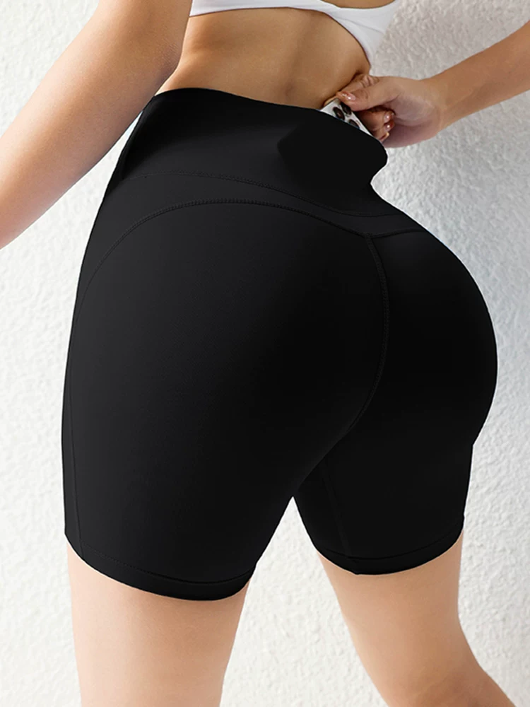 Quần short tập yoga không cần mặc quần lót, quần short tập thể dục nâng mông cạp cao, quần short thể thao nâng mông, quần short khiêu vũ, chống lộ hàng.