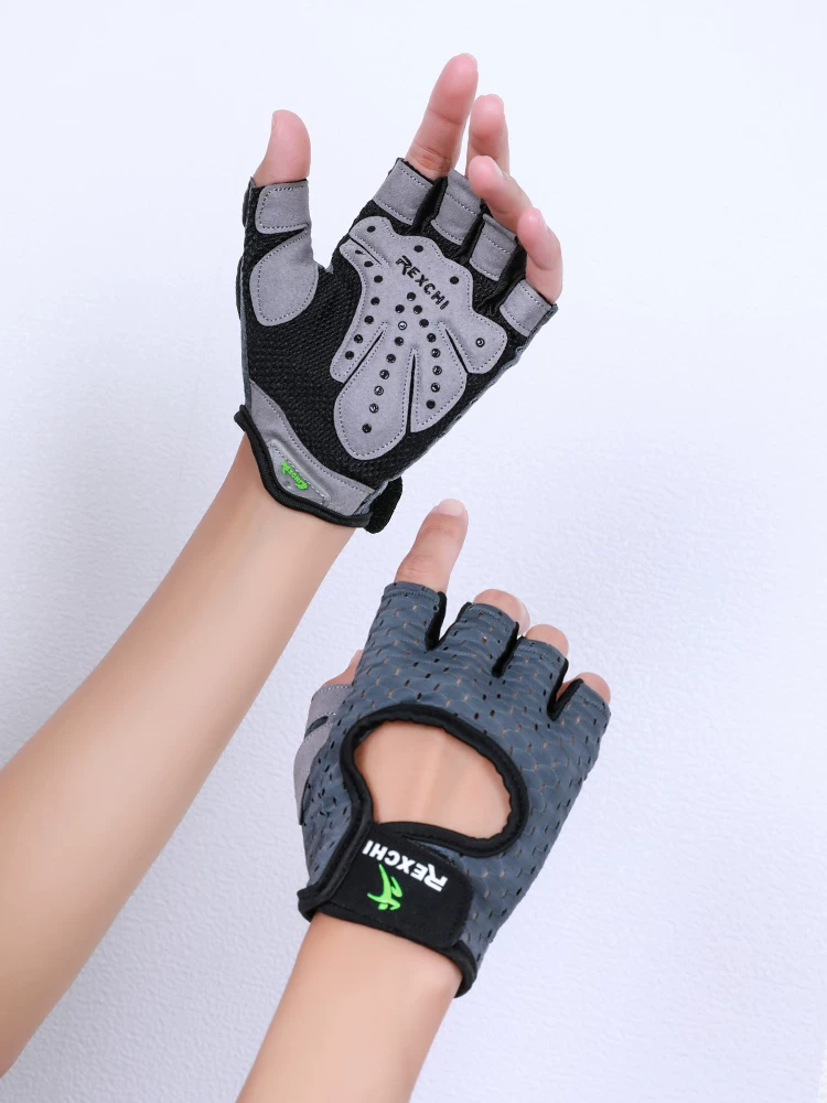 Găng tay tập thể dục cho nữ, nửa ngón, chống trượt, dành cho nam, tập yoga, tập spinning, bảo vệ tay khi tập thể thao, chống chai sạn, mỏng.
