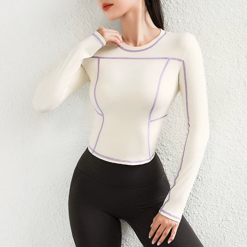 Quần áo tập yoga phong cách mới áo khoác thể thao chạy bộ dành cho nữ mùa thu đông áo tập thể dục dài tay cao cấp Quần áo tập Pilates