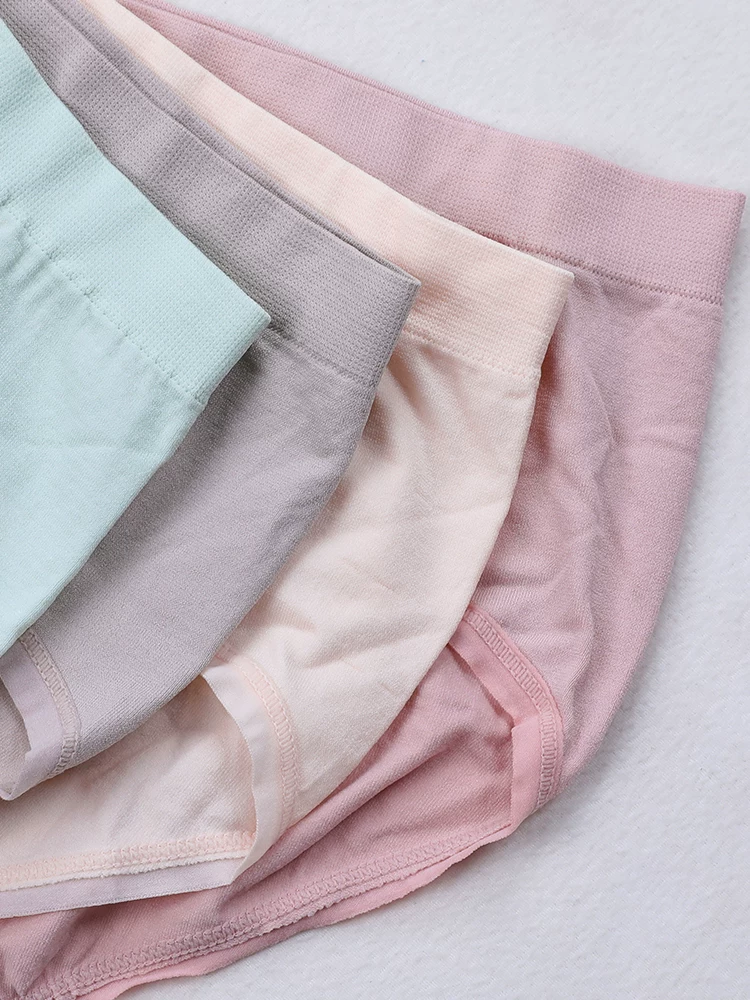 [Gói 4 chiếc] Quần lót liền mạch kháng khuẩn bằng cotton nguyên chất dành cho nữ, quần lót thể thao nhanh khô, thoáng khí, nâng mông, nâng mông