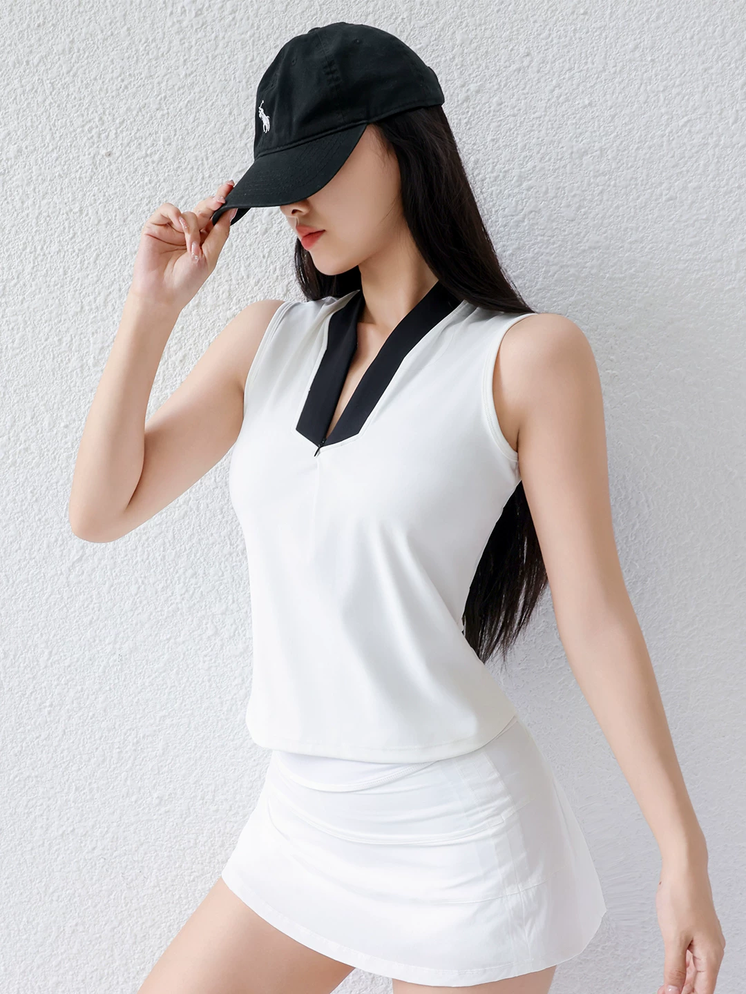Áo thun thể thao nữ cổ V phối màu phong cách retro old money công chúa, mẫu mới 2026, thích hợp chơi tennis, tập yoga.