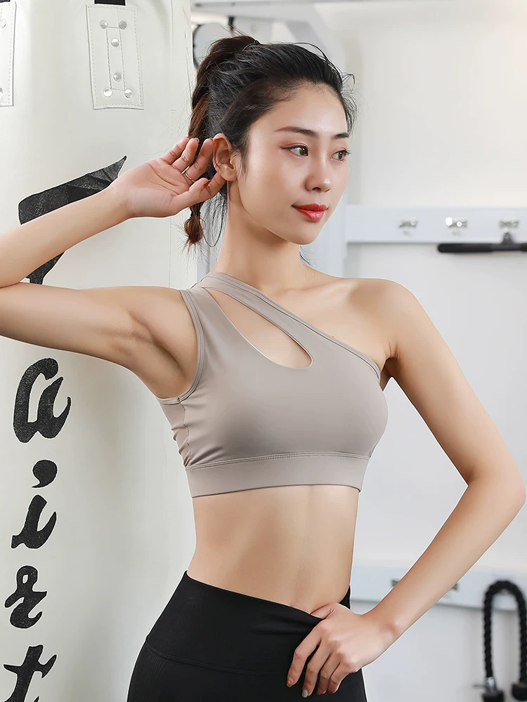 Áo ngực thể thao một dây Jiumai Yipin dành cho nữ, áo ngực tập yoga lưng gợi cảm, nâng đỡ và chống sốc, thích hợp cho trang phục ngoài trời và tập thể dục.