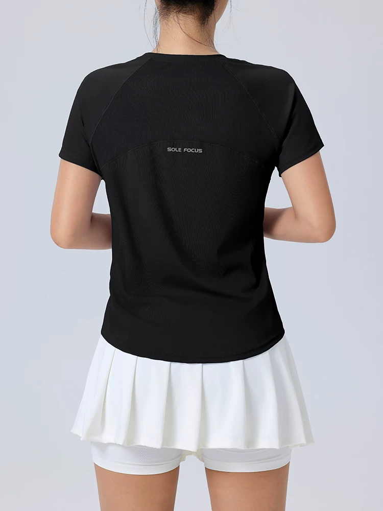 Áo thun thể thao ngoài trời thoáng khí, chống nắng, nhanh khô, áo thun thể thao nữ, trang phục tập yoga ngắn tay, áo thun chạy bộ, áo thun che nắng mùa xuân hè