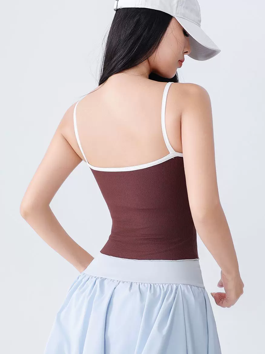 Áo tập yoga nữ Jiumai Yipin có đệm ngực, áo tập Pilates phong cách Pure Desire, thiết kế lưng đẹp thể thao thông thường.