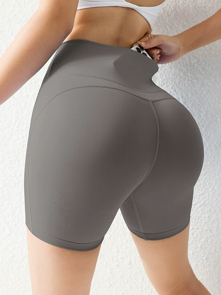 Quần short thể thao liền thân dài ba phần tư, không cần mặc đồ lót, dành cho nữ, có túi sau, quần yoga, quần đạp xe cảm giác như không mặc gì.