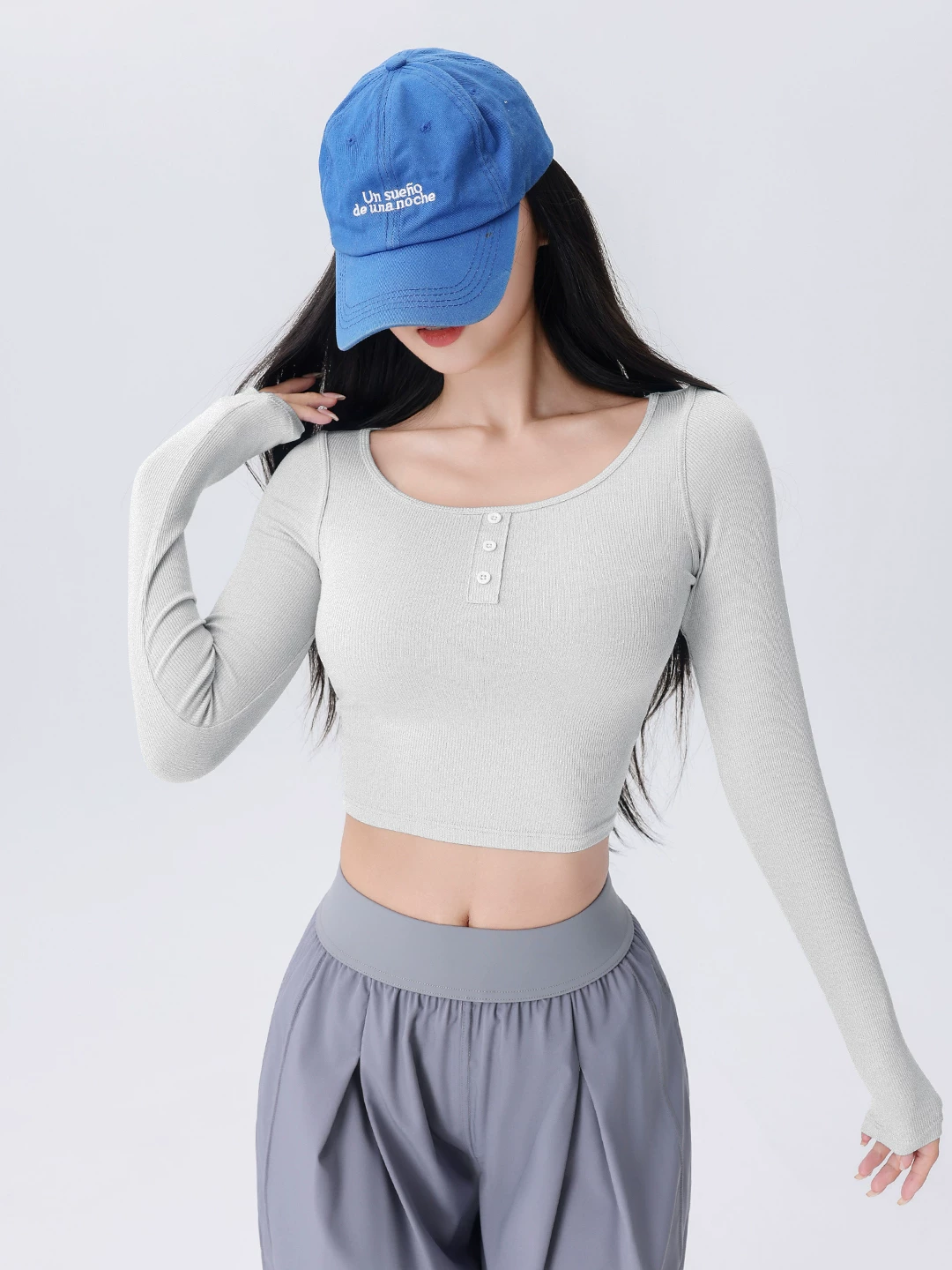 Áo thể thao nữ dệt gân, kiểu dáng ôm sát, mới mùa thu 2026, thích hợp tập yoga, chạy bộ, tập luyện thể dục.