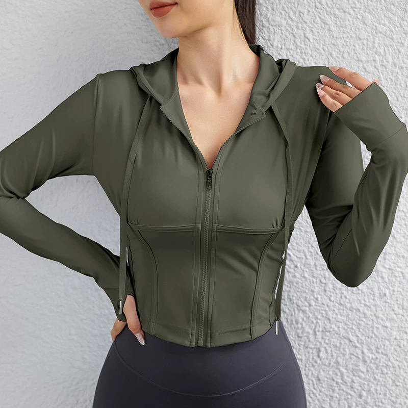 Áo khoác thể thao Lulu, áo khoác có khóa kéo, áo hoodie dài tay, áo tập yoga nữ, trang phục thể thao ngoài trời, chạy bộ, tập luyện.