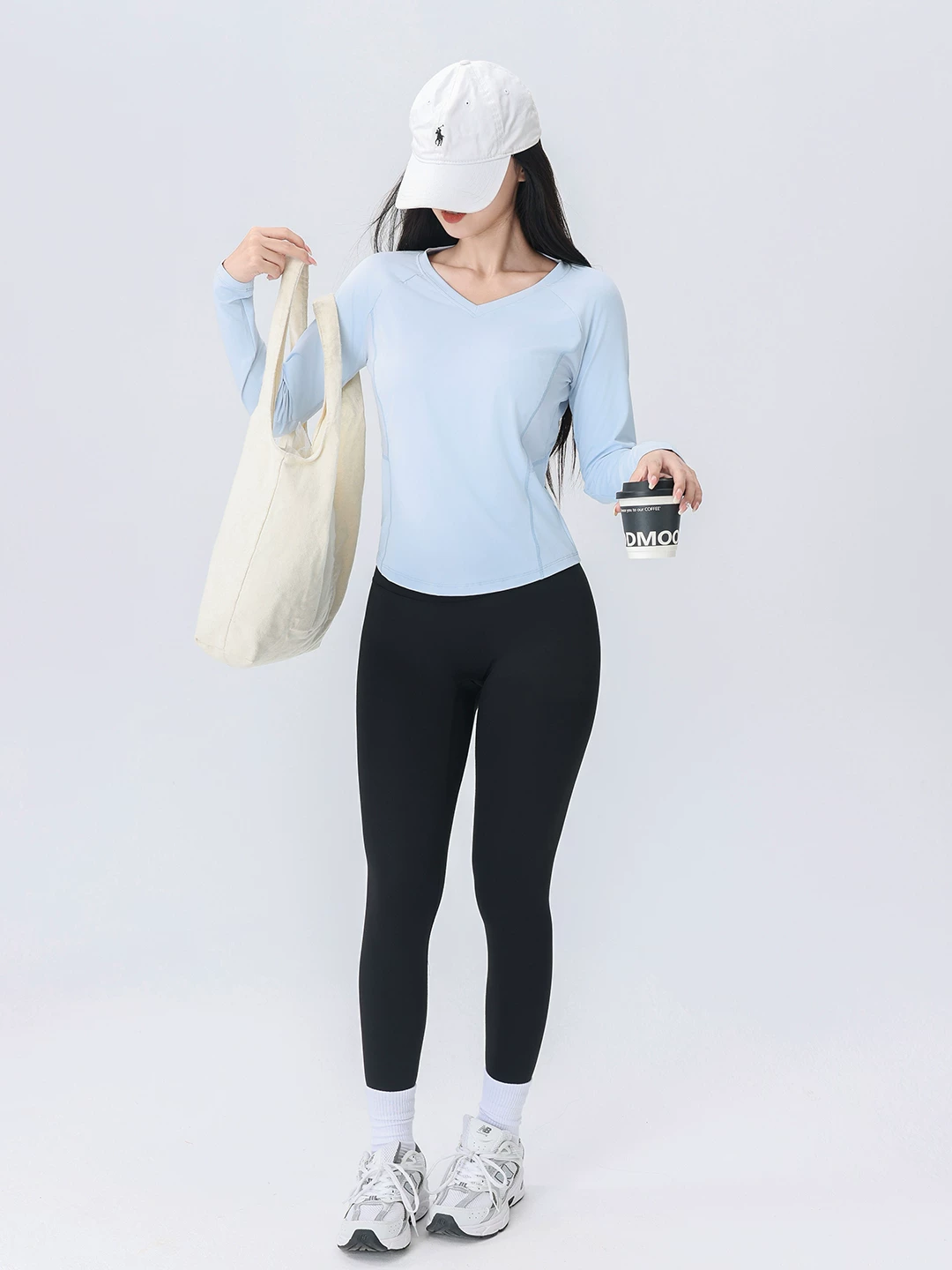 Áo thun thể thao nữ tay dài phối lưới cổ chữ V, chất liệu nhanh khô, mẫu mới thu 2026, dùng cho tập luyện chạy bộ