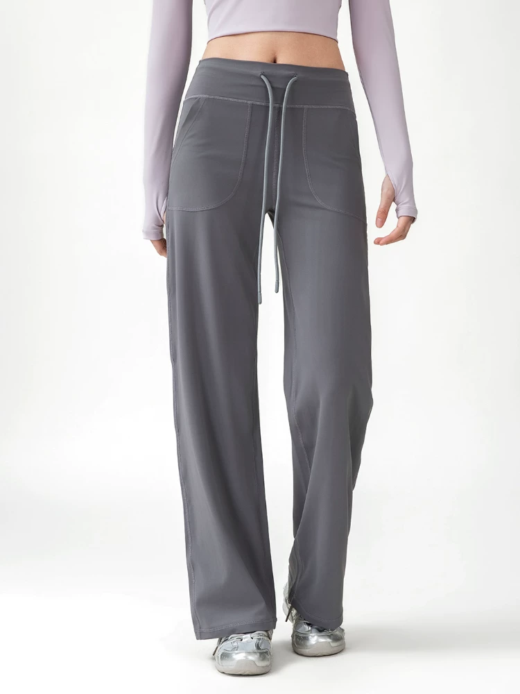 Ai mặc chúng cũng sẽ trông rất đẹp. Quần ống rộng dáng suông, nhẹ nhàng, thoải mái dành cho nữ, mùa xuân và mùa thu, có dây rút, giúp thon gọn vóc dáng, quần dài tập yoga, thể dục.