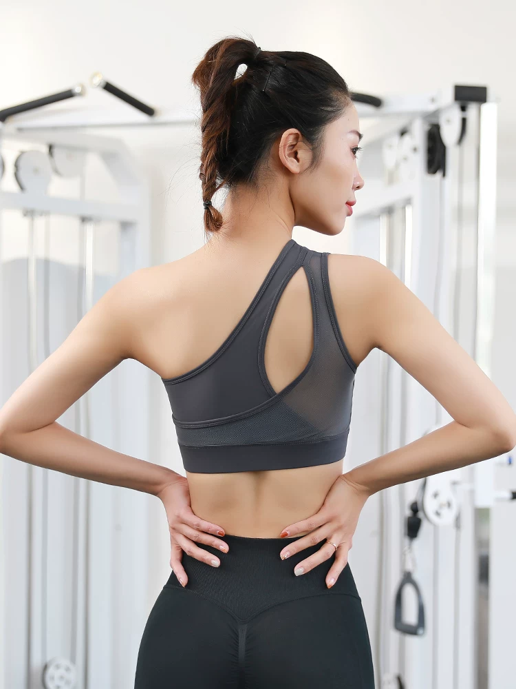 Áo ngực thể thao một dây Jiumai Yipin dành cho nữ, áo ngực tập yoga lưng gợi cảm, nâng đỡ và chống sốc, thích hợp cho trang phục ngoài trời và tập thể dục.