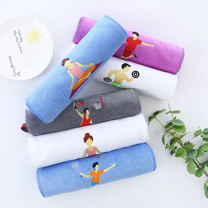 Khăn thể thao không xù lông, chất liệu cotton nguyên chất, kích thước lớn dùng để tắm, tập gym, chạy bộ, yoga, thấm hút mồ hôi.