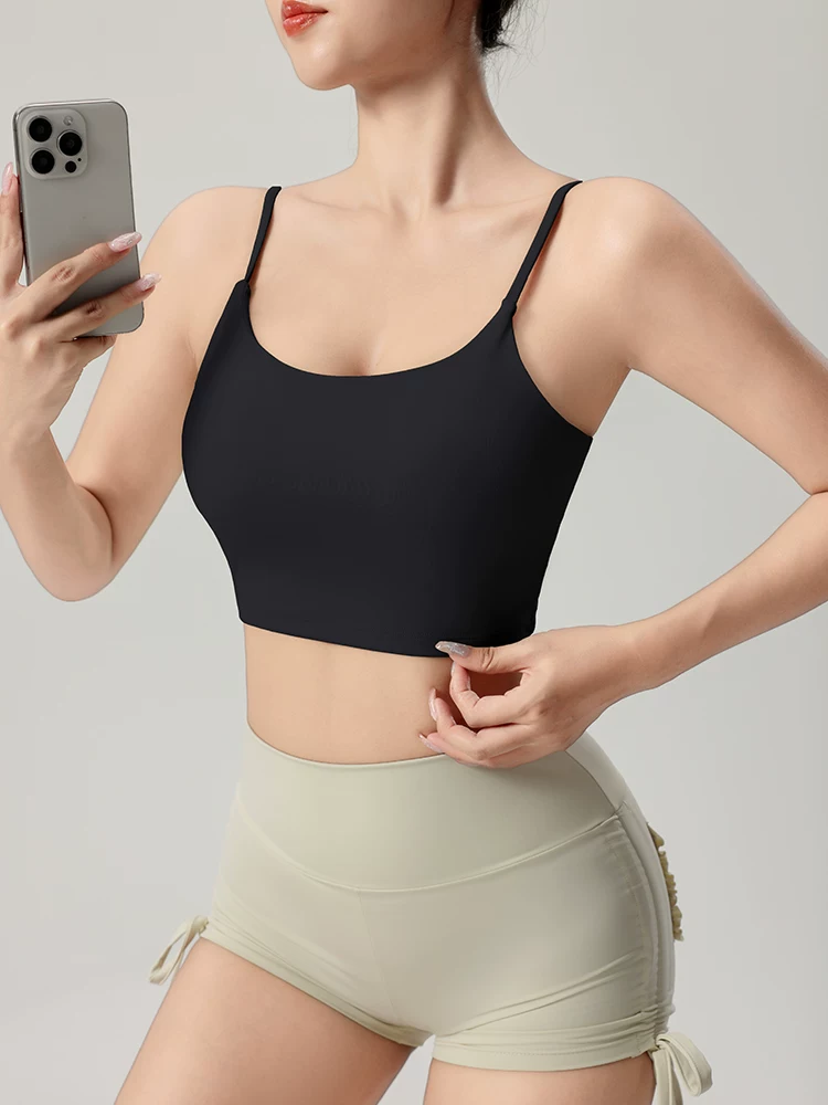 Áo ngực thể thao tích hợp đệm ngực cường độ cao, thiết kế lưng chéo, chống sốc, nâng ngực, áo tập gym nhanh khô, đồ tập yoga dành cho nữ
