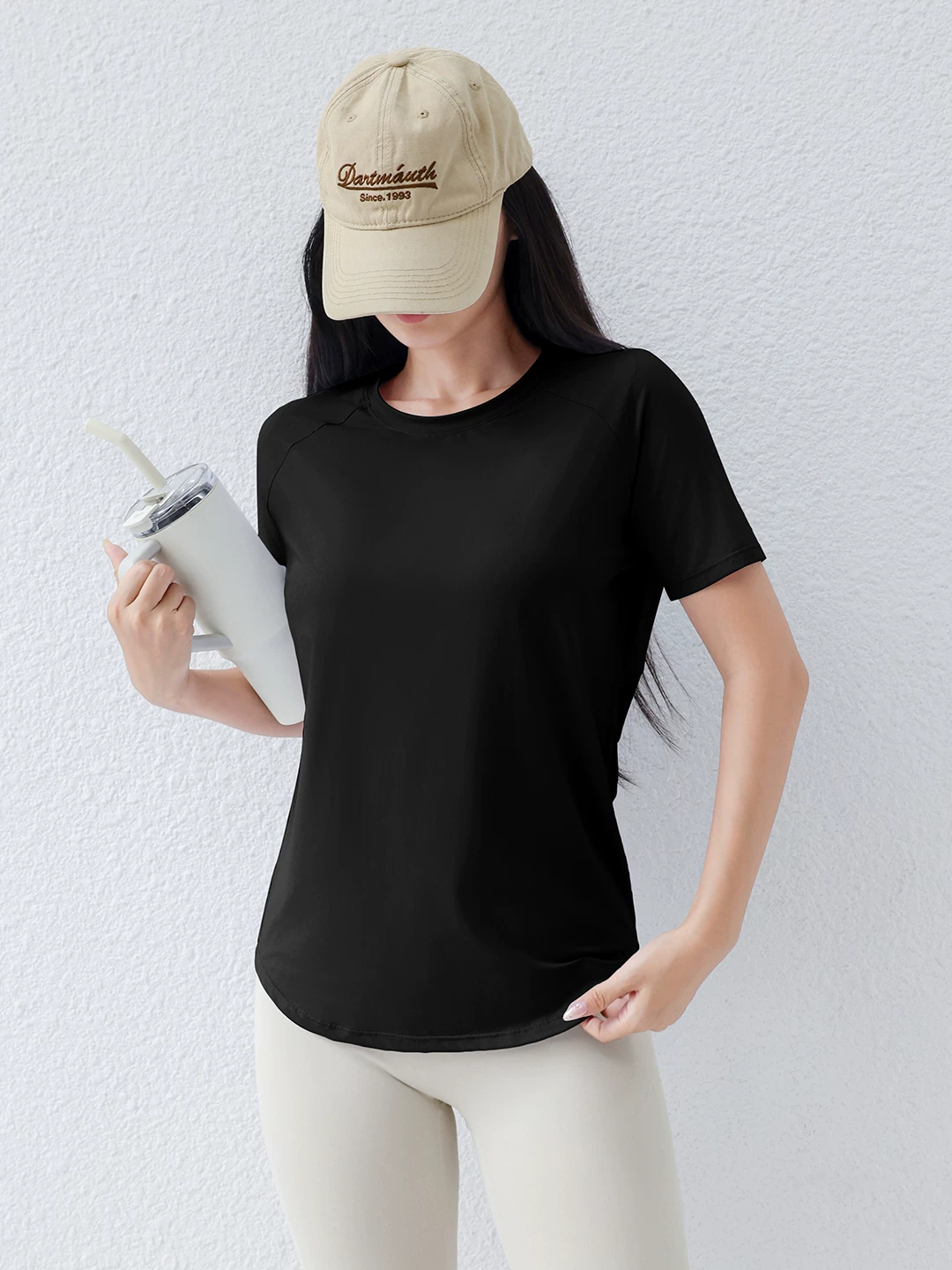 Áo thể thao Jiumai Yipin Ice Skin dành cho nữ, áo thun thể thao dáng rộng tập yoga, cầu lông, tay ngắn, chạy bộ, nhanh khô.