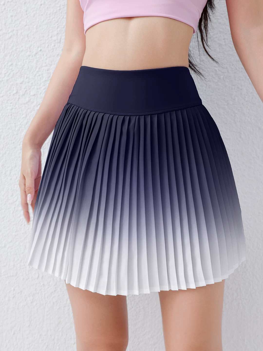 Váy thể thao xếp ly chống lộ, cạp cao, nhanh khô dành cho nữ, thích hợp chạy bộ, chống nắng, chơi quần vợt, cầu lông và tập thể dục, kiểu dáng chữ A.