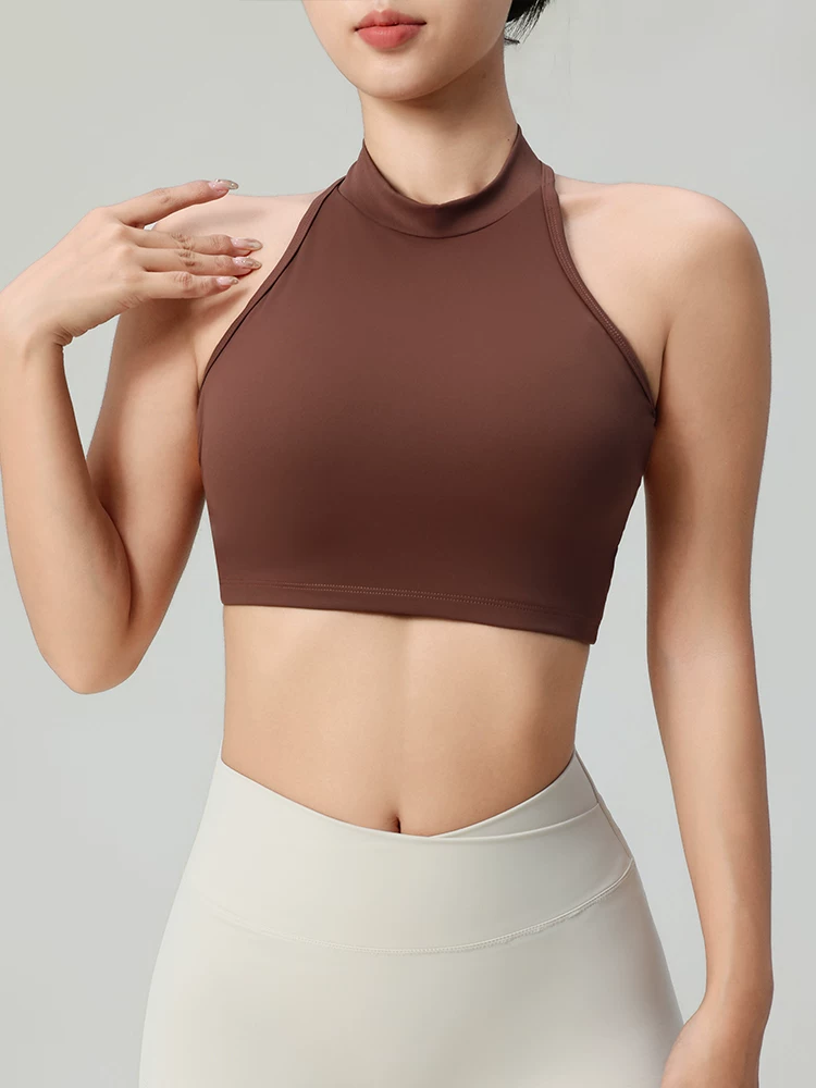 Đồ thể thao liền thân gợi cảm, không lưng, chống sốc cao cấp, nâng ngực, có dây đeo, thích hợp cho khiêu vũ, chạy bộ và tập thể dục.