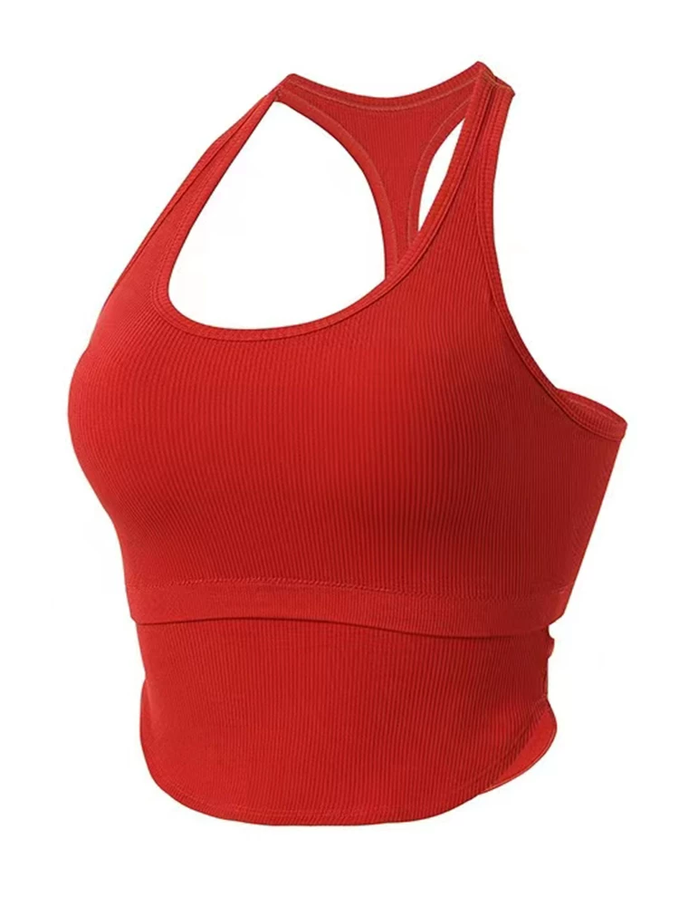 Áo ngực thể thao kiểu halter cổ yếm chống sốc, định hình cơ thể, dành cho nữ, thiết kế xếp ly và lưng khoét lỗ đẹp mắt.