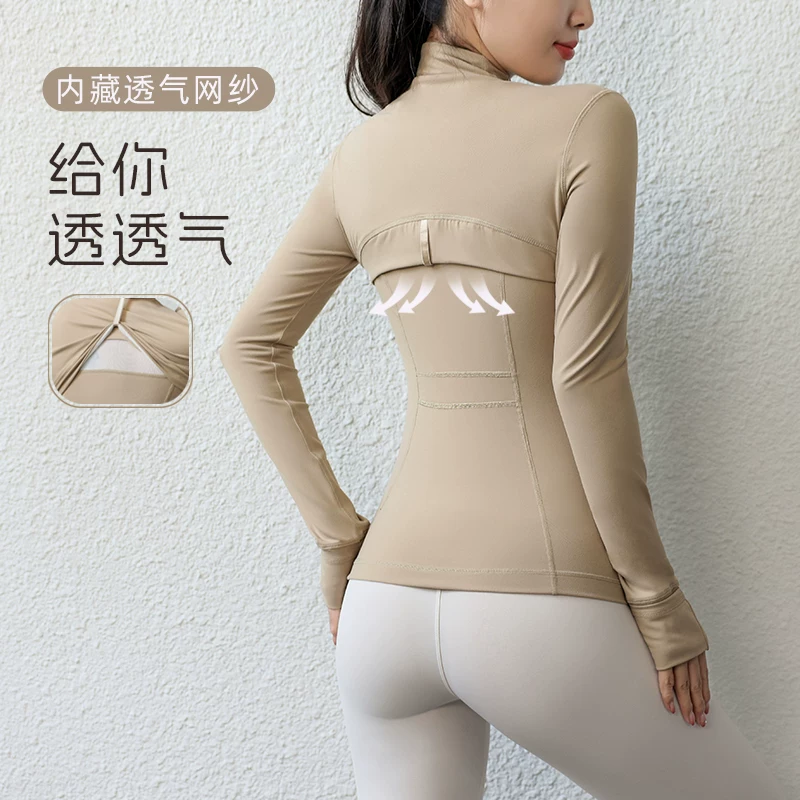 2026 mới mùa thu đông quần áo tập yoga áo khoác thể thao dài tay quần áo tập thể dục nữ mùa thu đông tập chạy bộ quần áo đạp xe